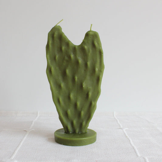 Heart Nopal Cactus Beeswax Candle