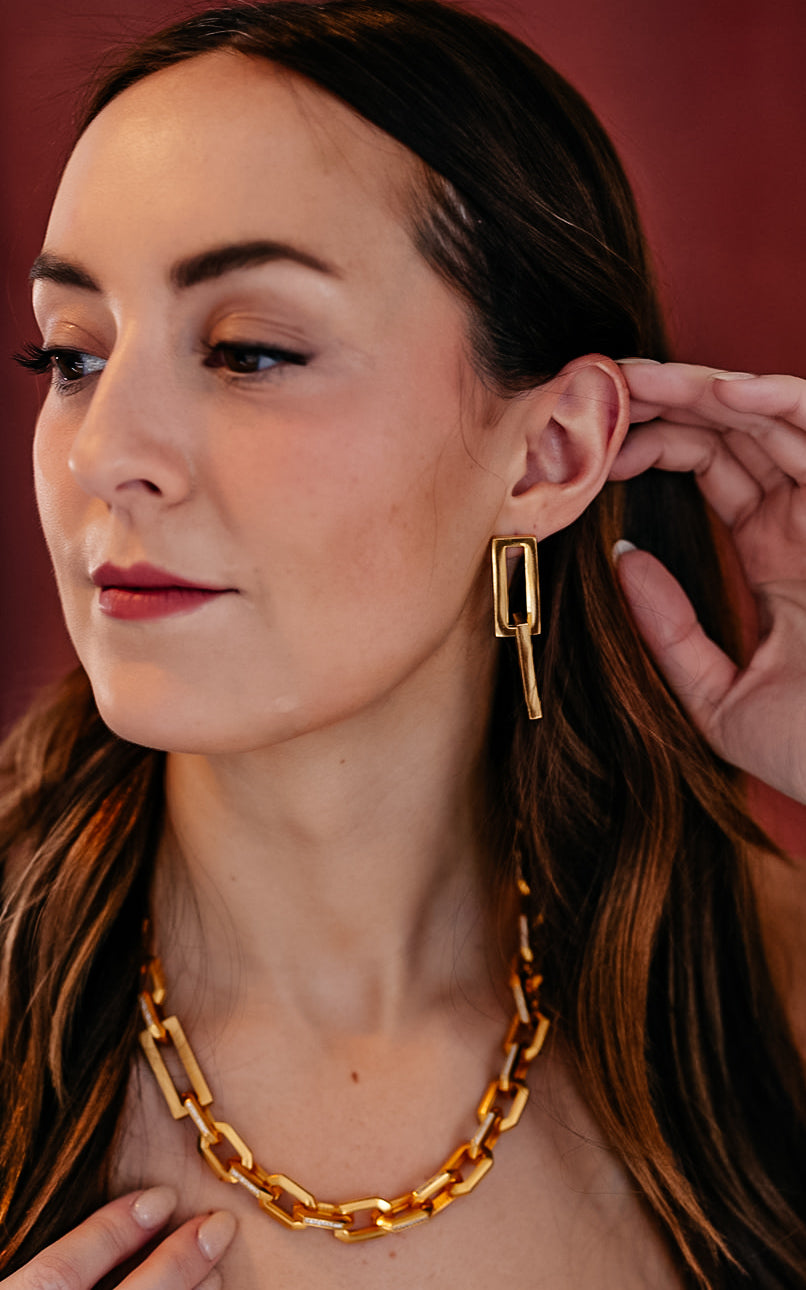 Chunky Rectangle Earrings