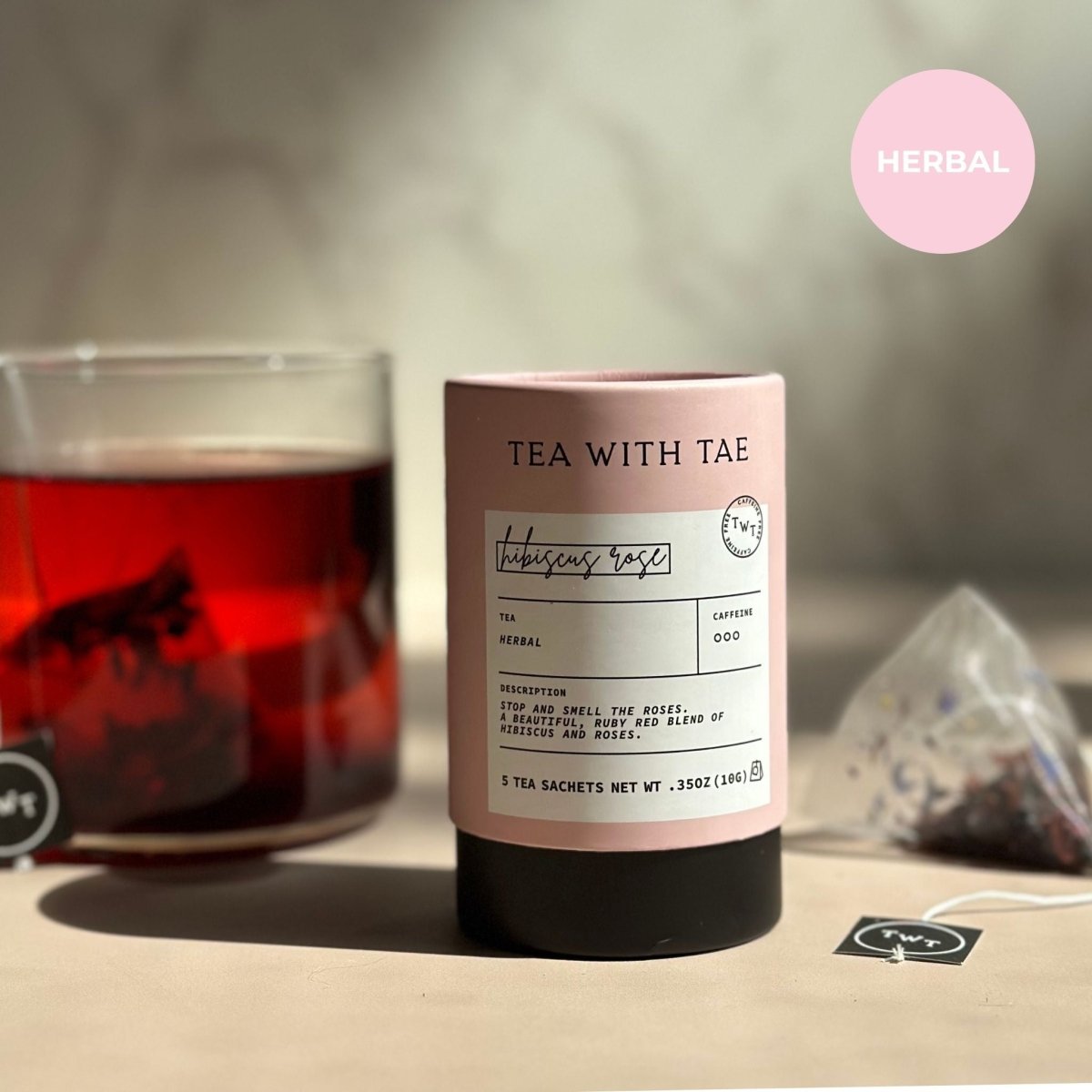 Hibiscus Rose Mini Tea Tube (5 tea bags)