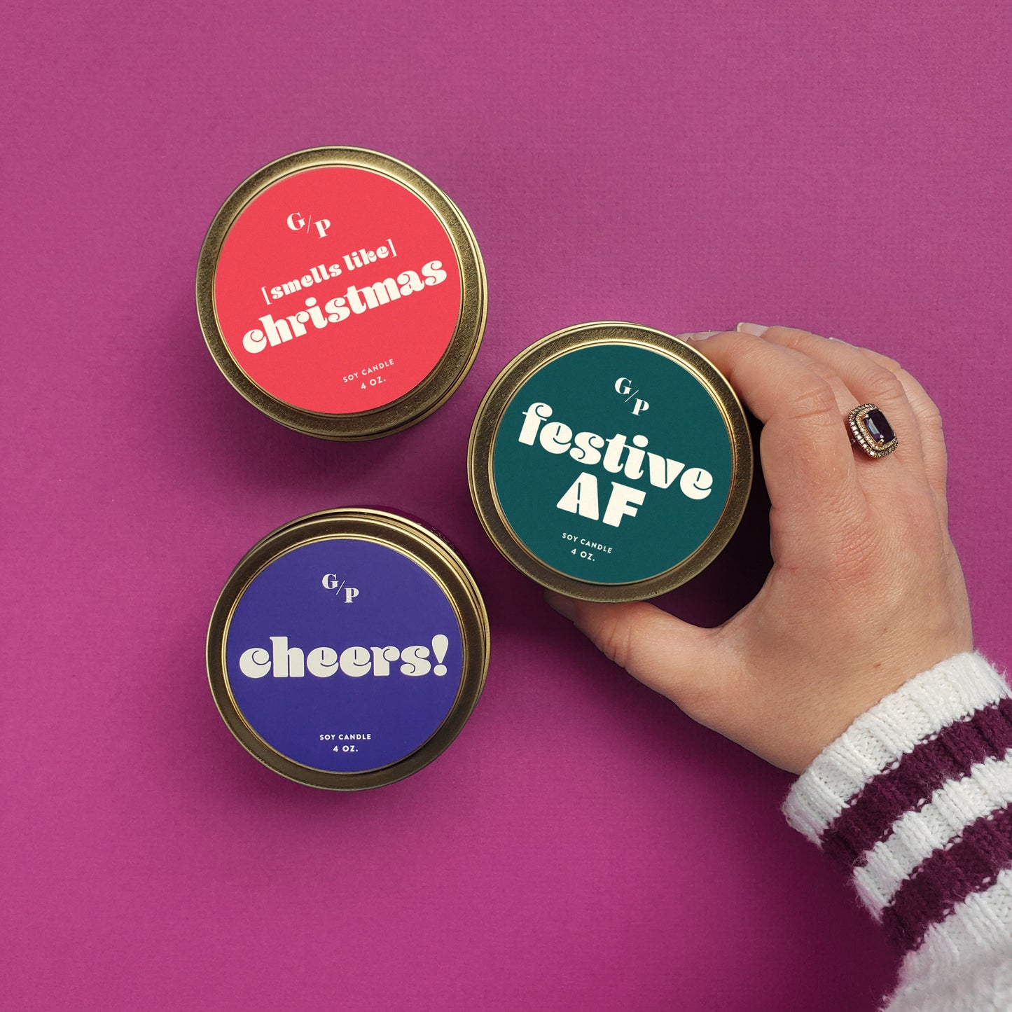 Cheers! 4 oz. Just Because Candle Tin