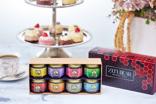 Zen Bear's Honey Tea Sampler – 8 Natural Blends in a Gift-Ready Box