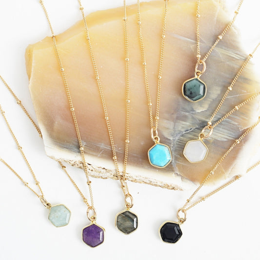Honeycomb Hexagon Necklace