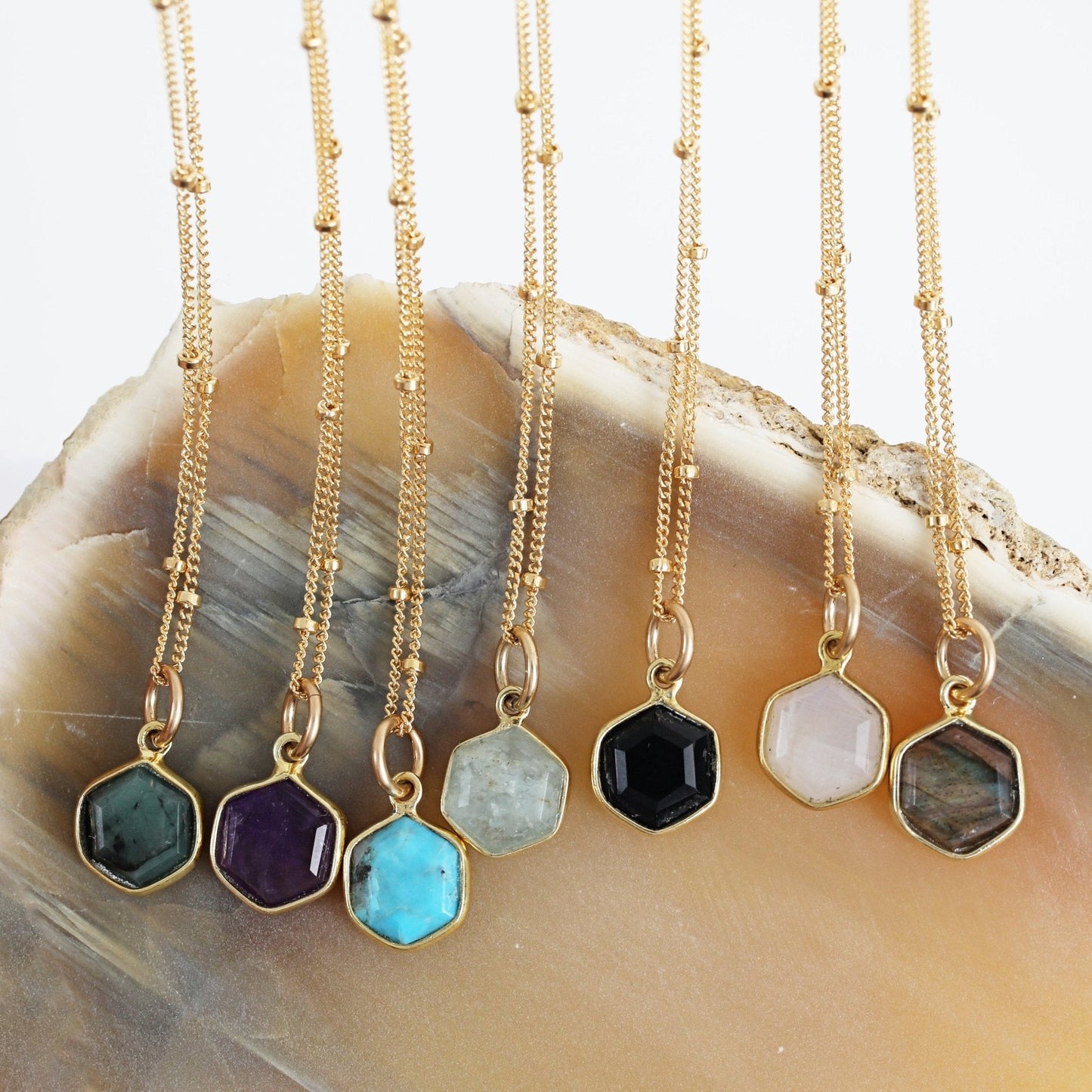 Honeycomb Hexagon Necklace