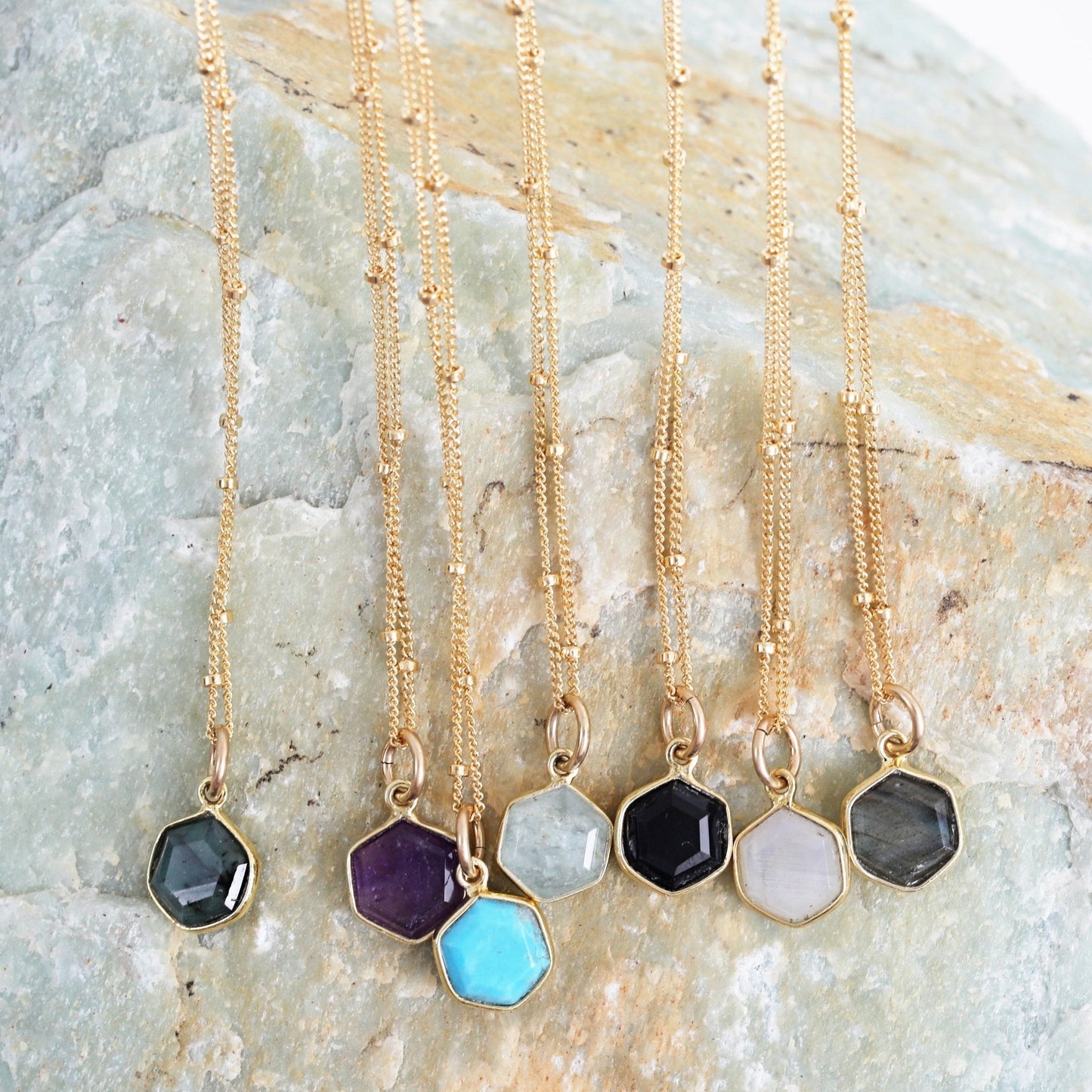 Honeycomb Hexagon Necklace