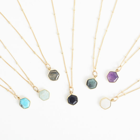 Honeycomb Hexagon Necklace