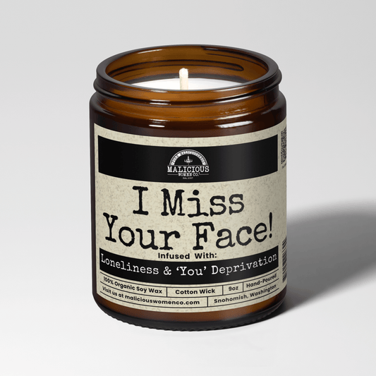 I Miss Your Face! | Scent: Berry Bellini | 9oz Bestie Candle | Malicious Women Co