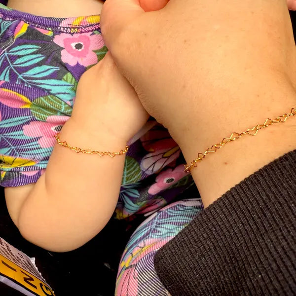 Dainty Gold Filled Heart Chain Bracelet – Minimalist, Made to Order, Custom Length