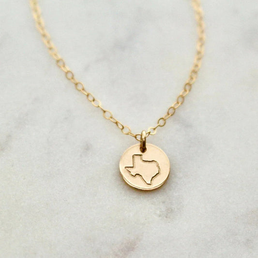 Dainty State Necklace – Personalized Gold or Silver State Pendant Jewelry