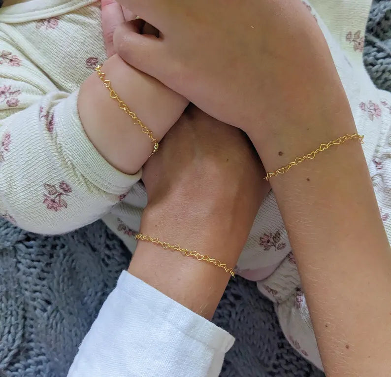 Little Heart Bracelet - Sterling Silver or 14k Gold Fill