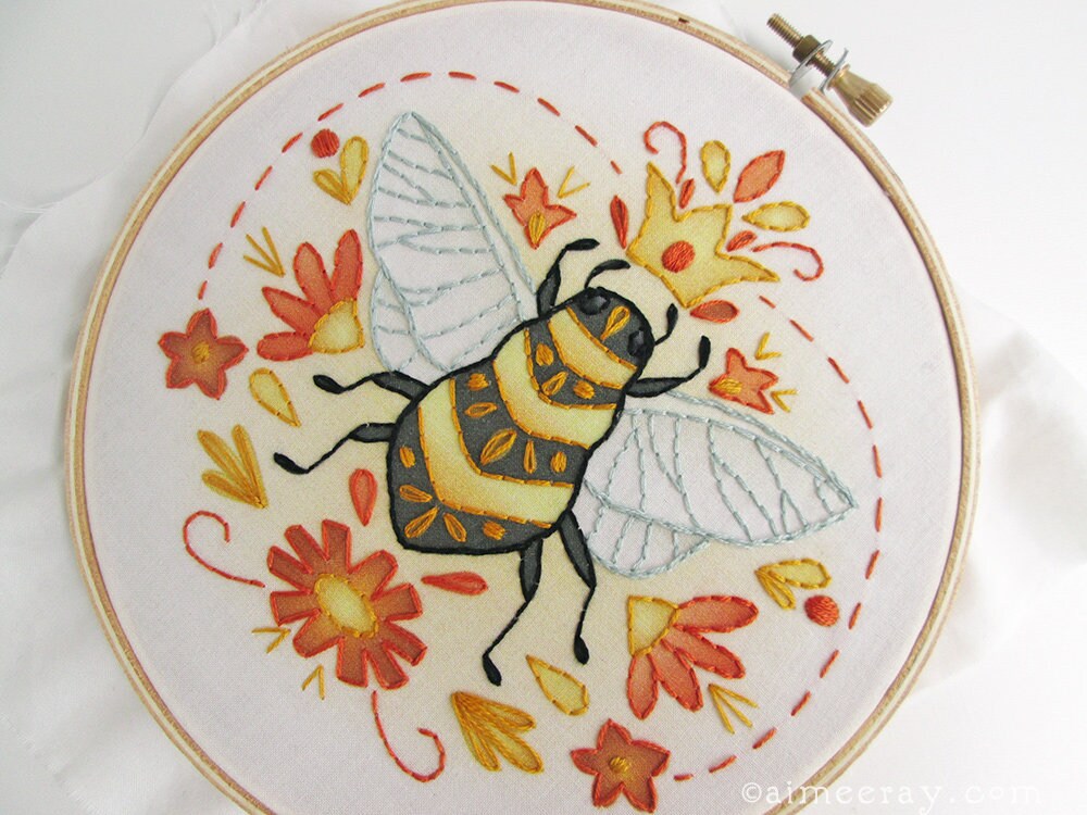 Queen Bee Beginner hand embroidery Complete Kit