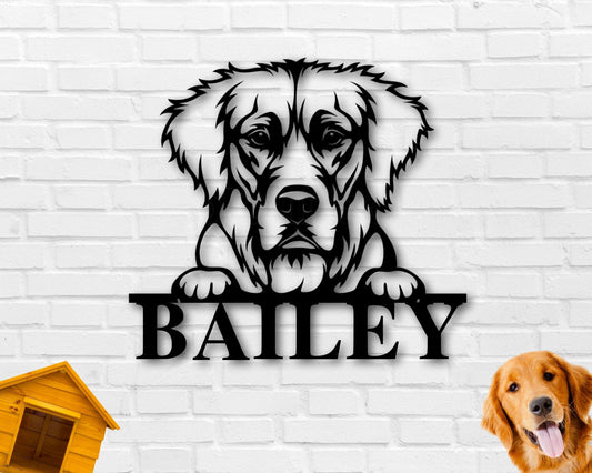 Golden Retriever Dog Breed Custom Metal Sign