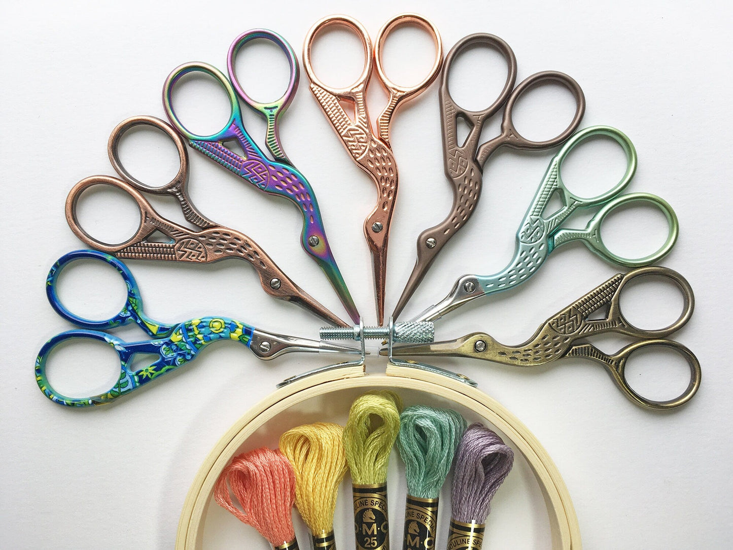 Hand Embroidery Start Up Supply Kit, floss, needles, scissors, hoop