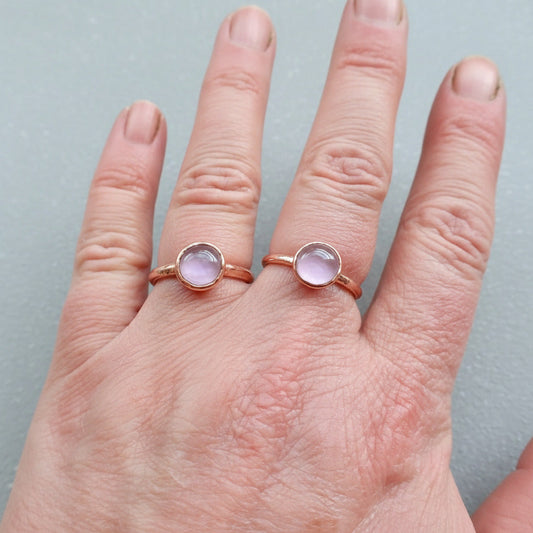 Lavender Amethyst Ring - Handcrafted Copper Talisman for Calm Daily Ritual