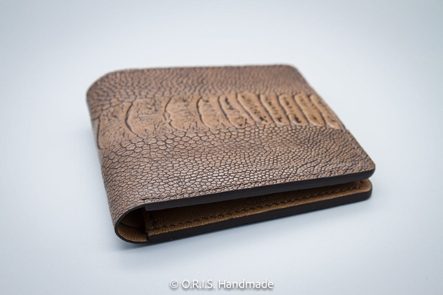 Ostrich Leather Wallet - Tobacco