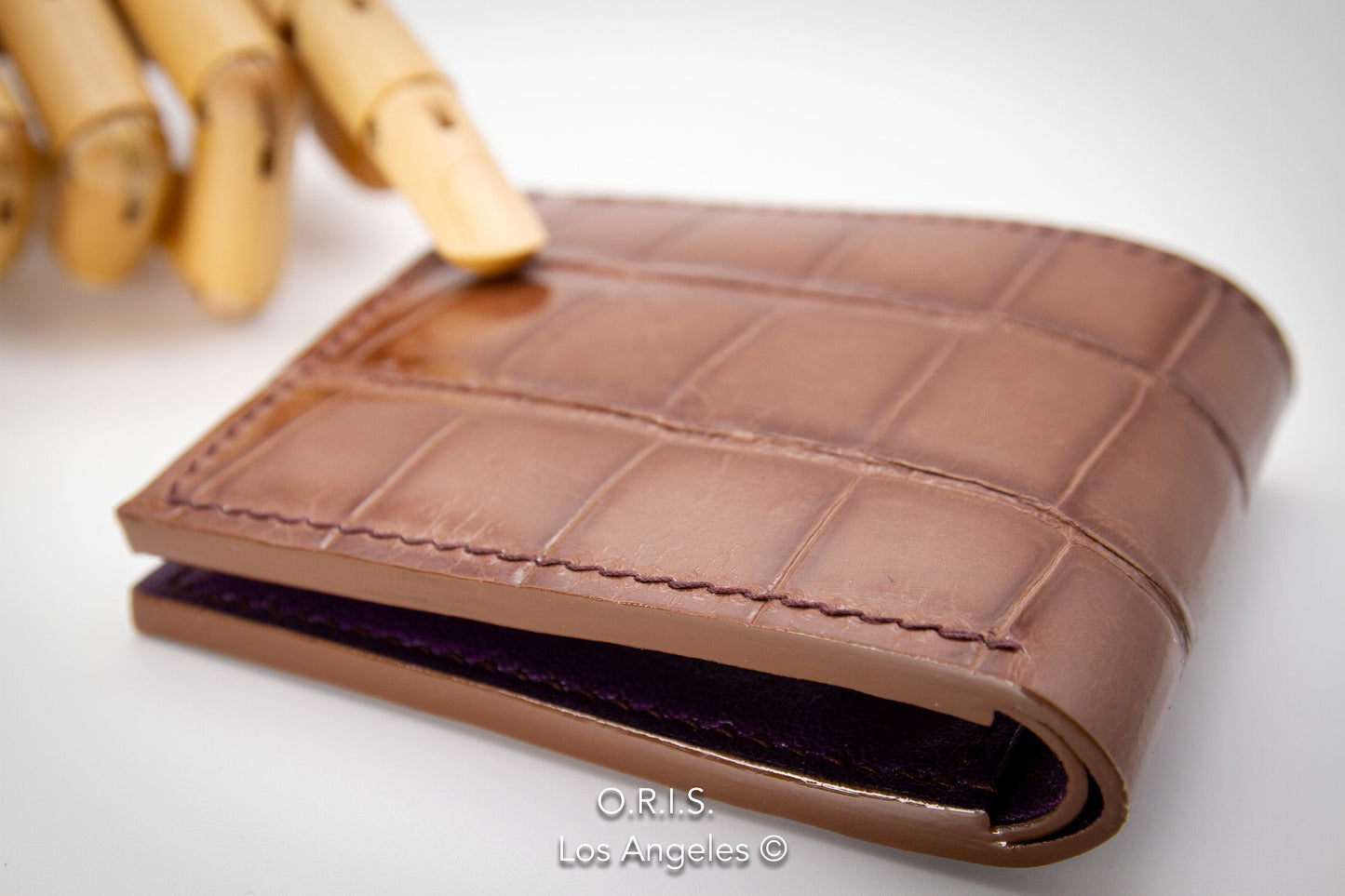 Mens Alligator Wallet - Rosewood