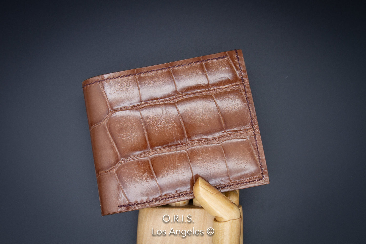 Mens Alligator Wallet - Rosewood