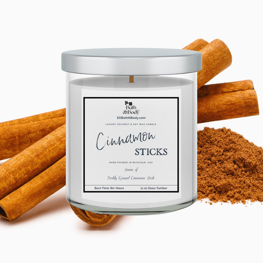 Cinnamon Sticks Luxury Coconut + Soy Wax Wood Wick Candle