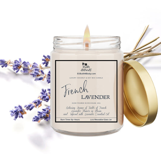 French Lavender Luxury Coconut + Soy Wax Candle