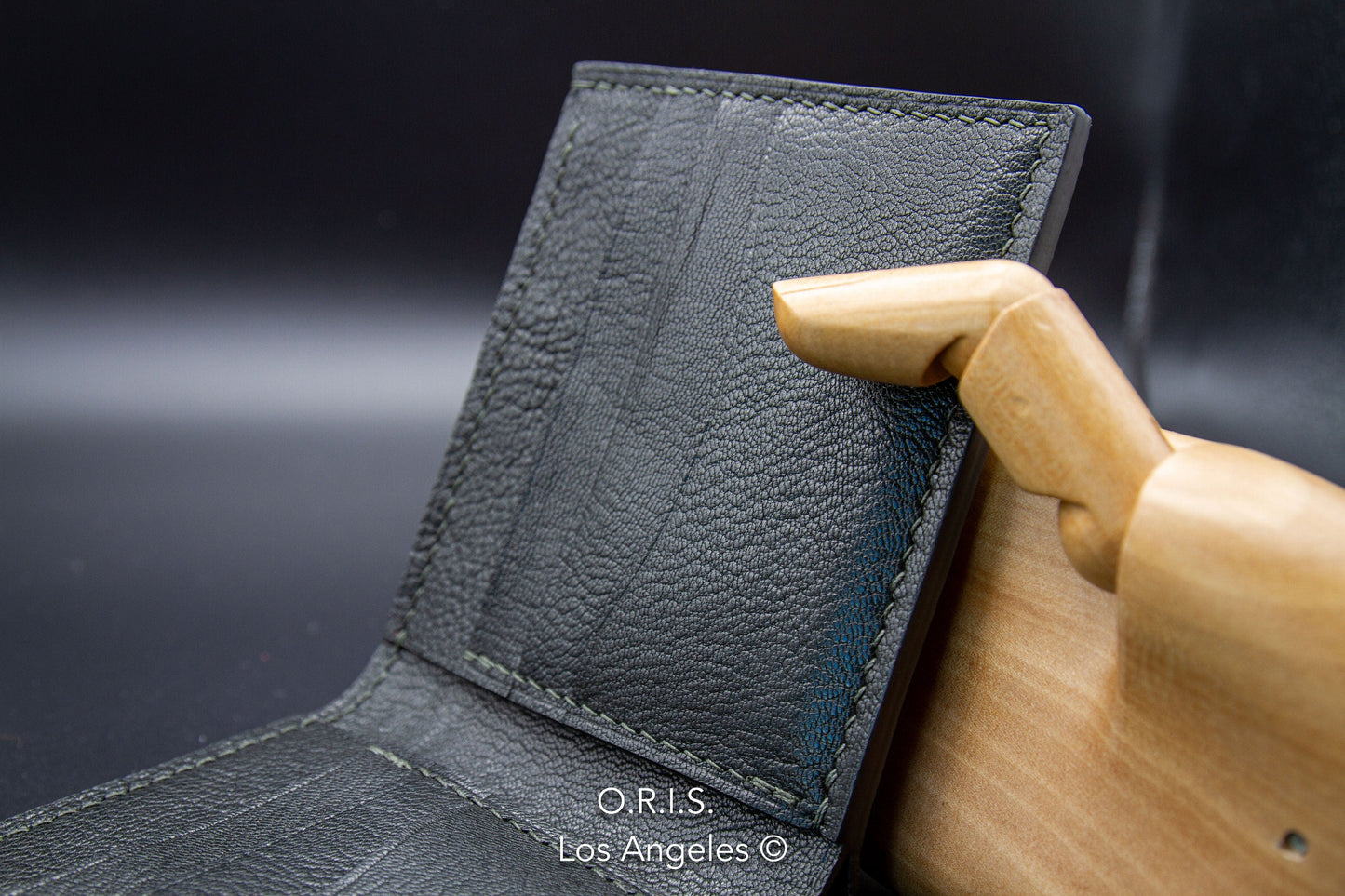 Ostrich Wallet for Men - Nubuck Charcoal