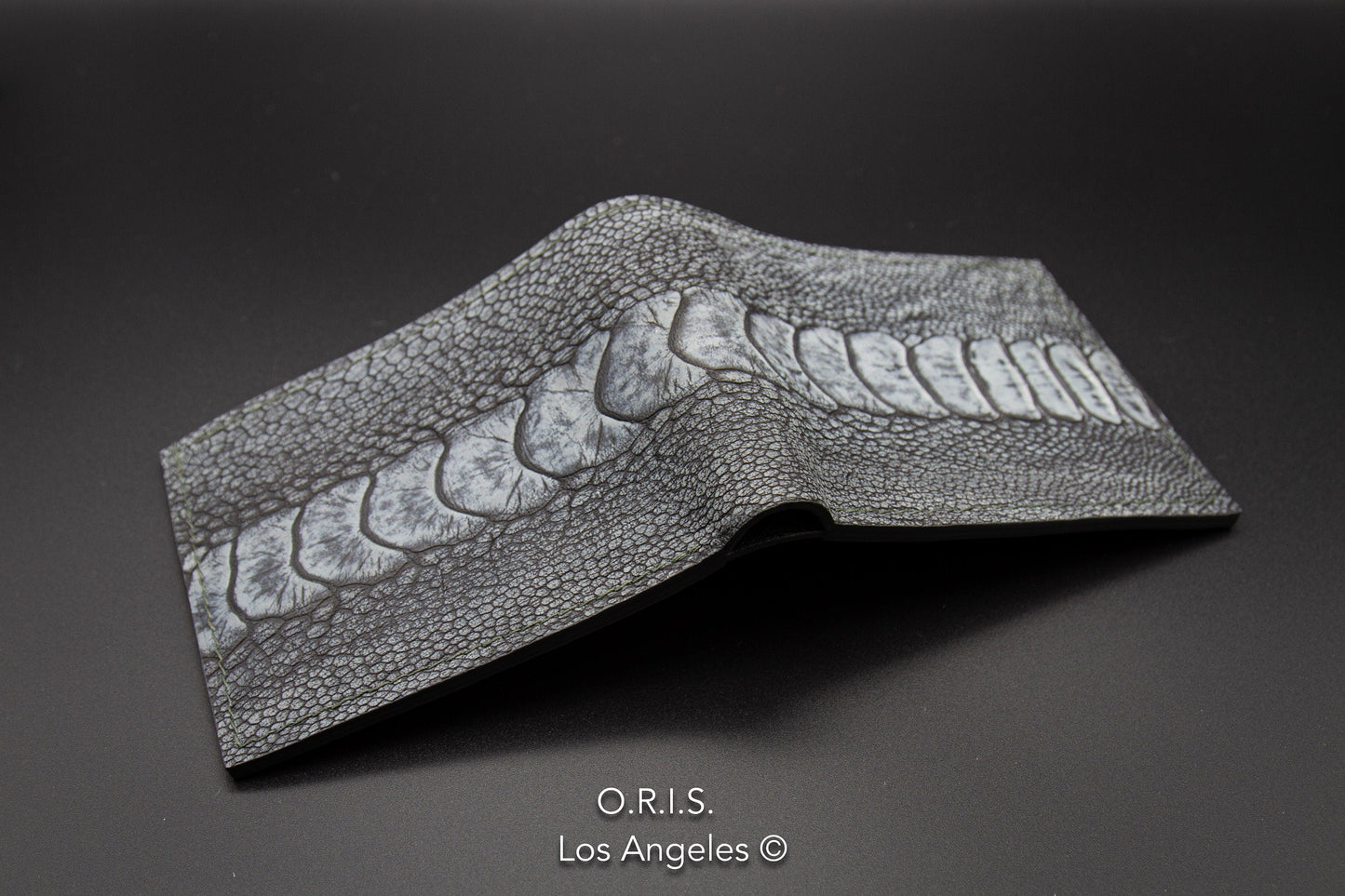 Ostrich Wallet for Men - Nubuck Charcoal