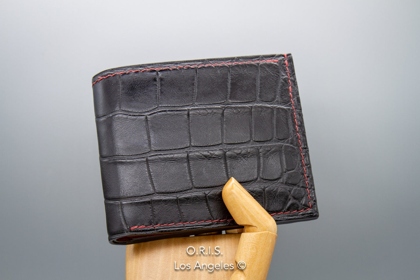 American Alligator Bifold Wallet - Matte Black