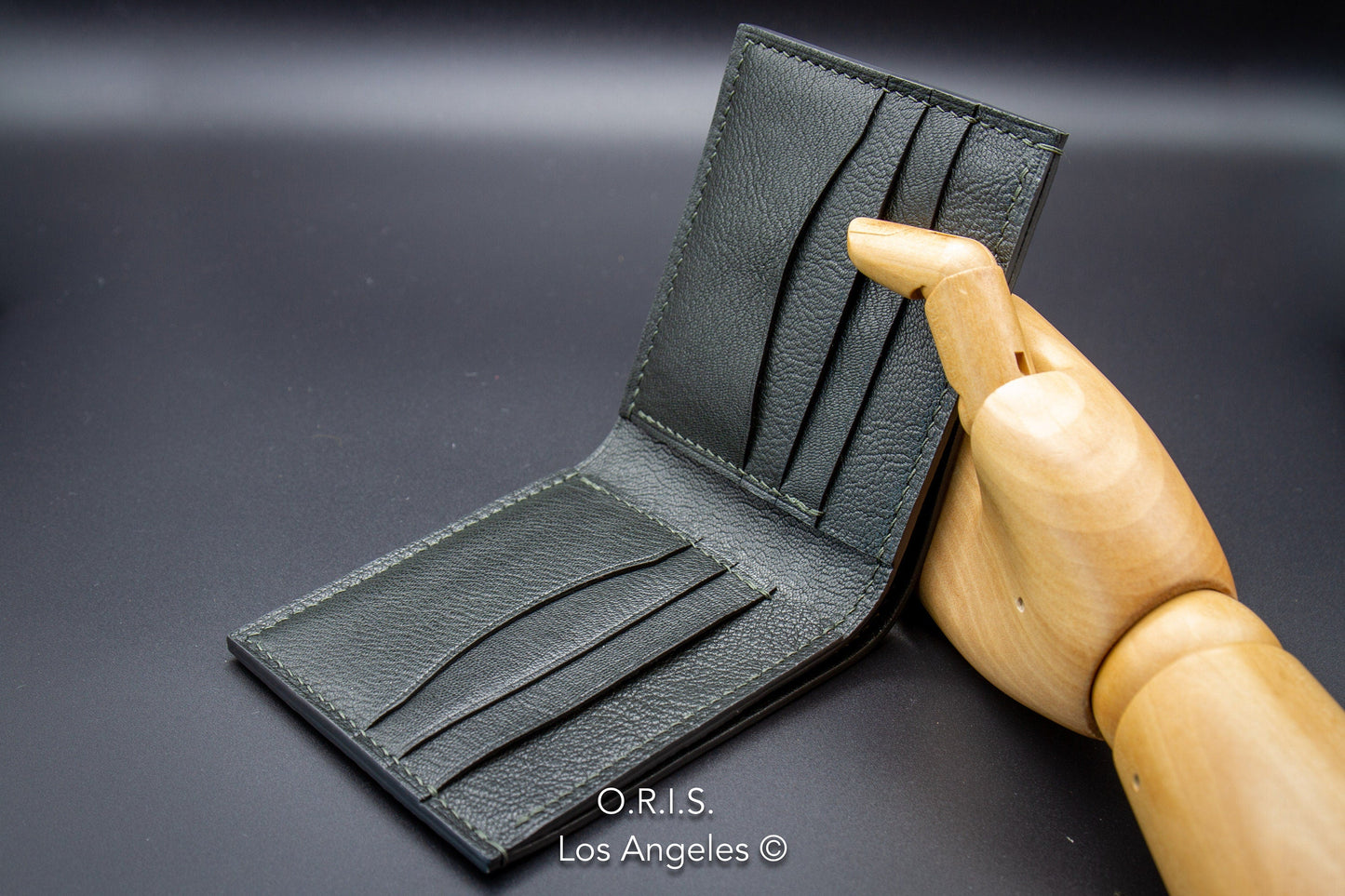 Ostrich Wallet for Men - Nubuck Charcoal