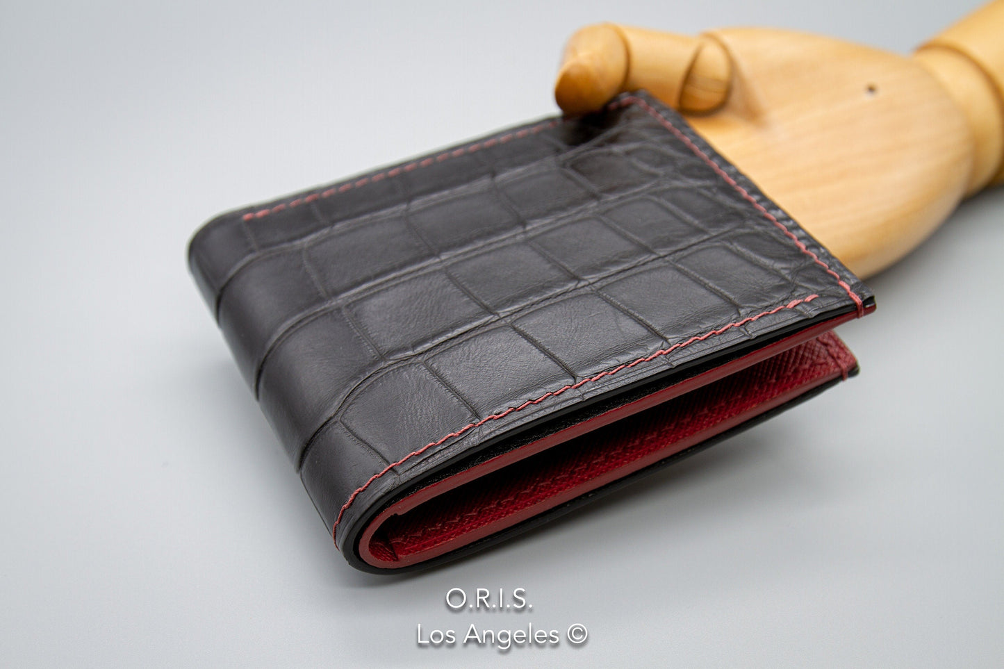 American Alligator Bifold Wallet - Matte Black