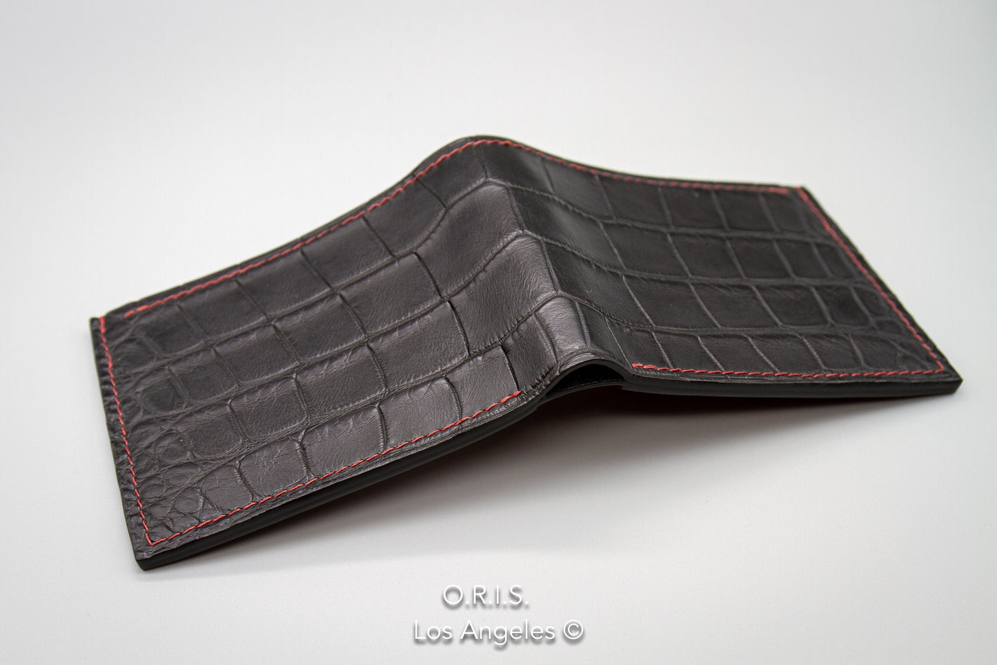 American Alligator Bifold Wallet - Matte Black
