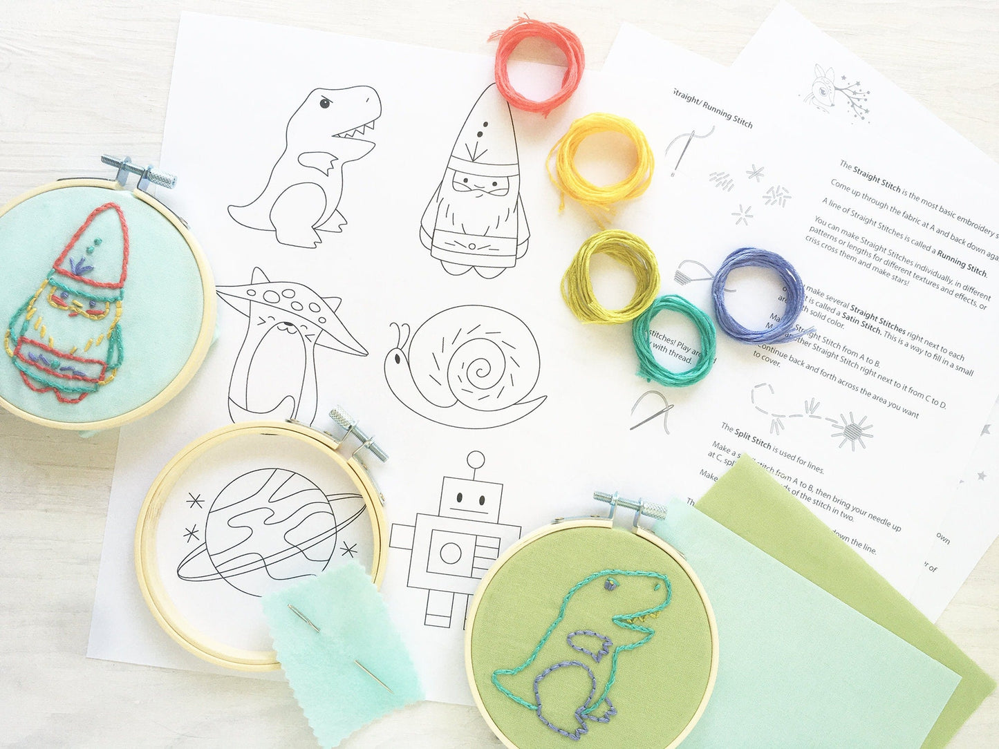 Kid Stitch Kit, Hand Embroidery For Kids, learn to embroider