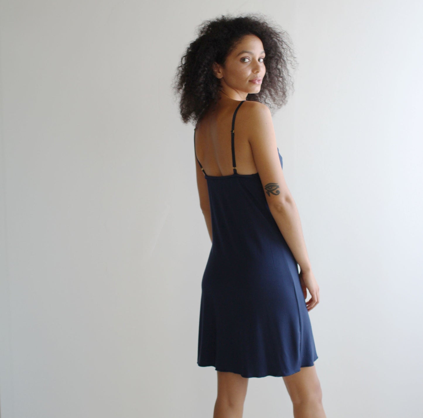 Bamboo Slip dress nightgown with draped neckline