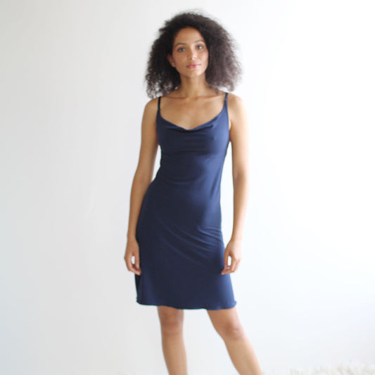 Bamboo Slip dress nightgown with draped neckline