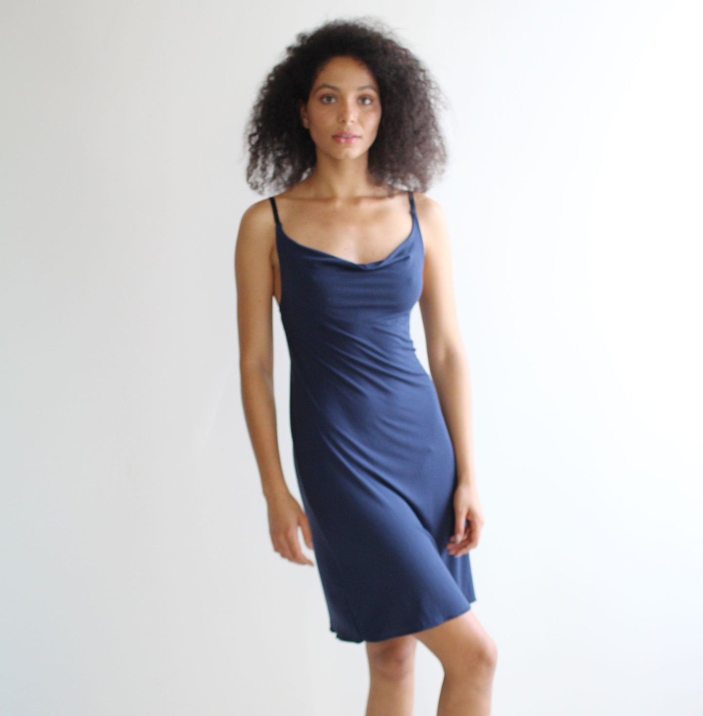 Bamboo Slip dress nightgown with draped neckline