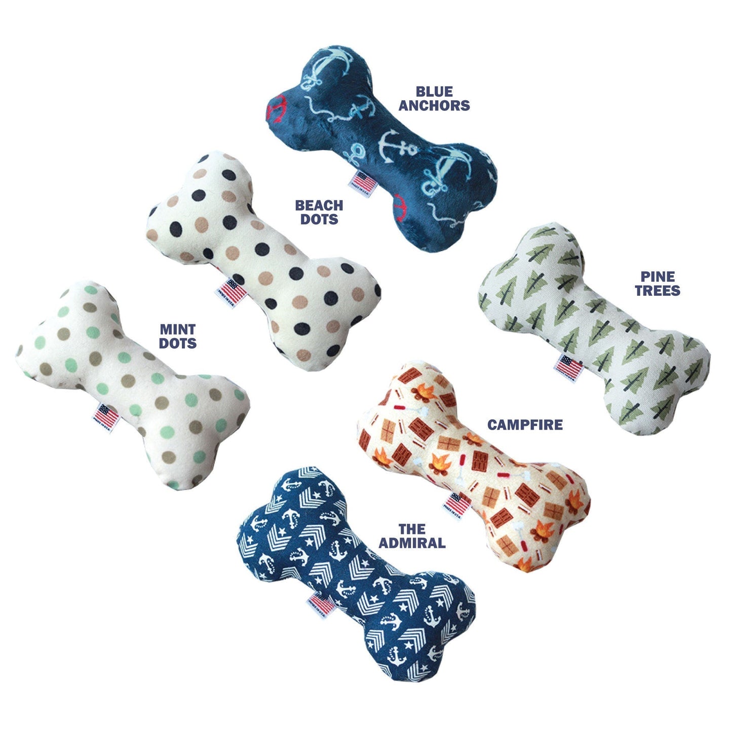 Pet and Dog Plush 6" Bone Toy, "Wanderlust Group"