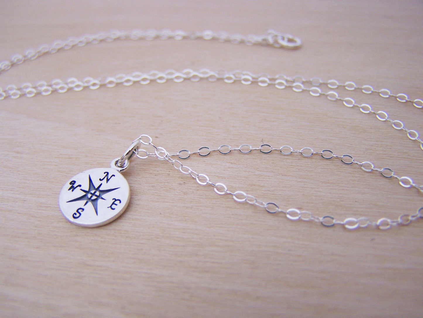 Sterling Silver Compass Necklace
