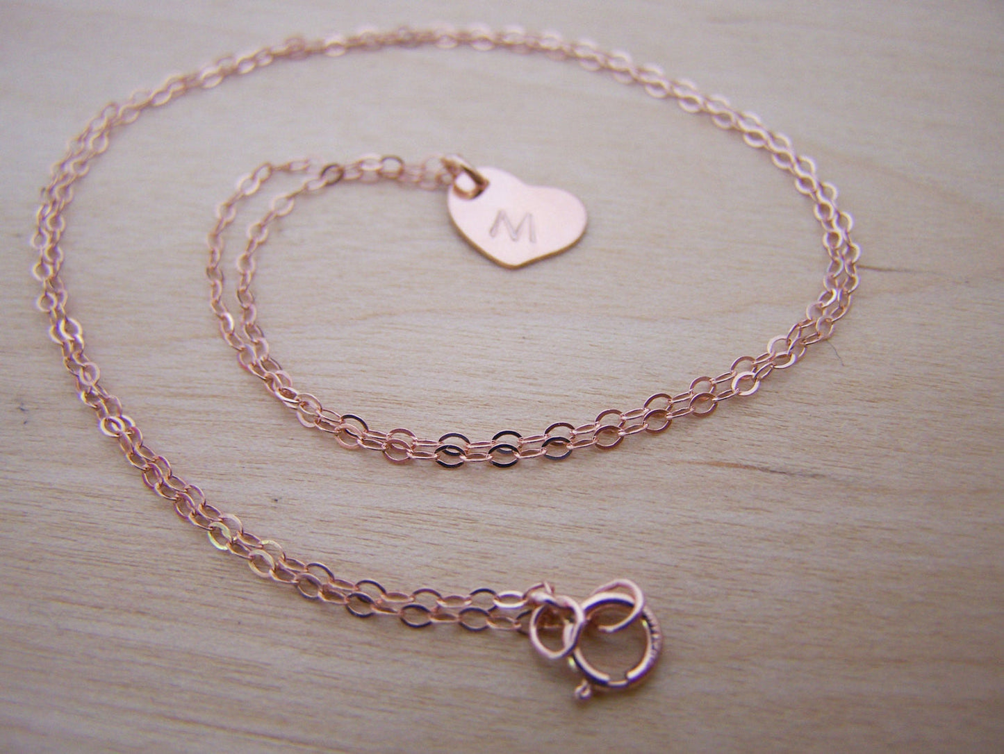 Tiny Heart Initial Necklace – Personalized Sterling Silver or Gold Filled
