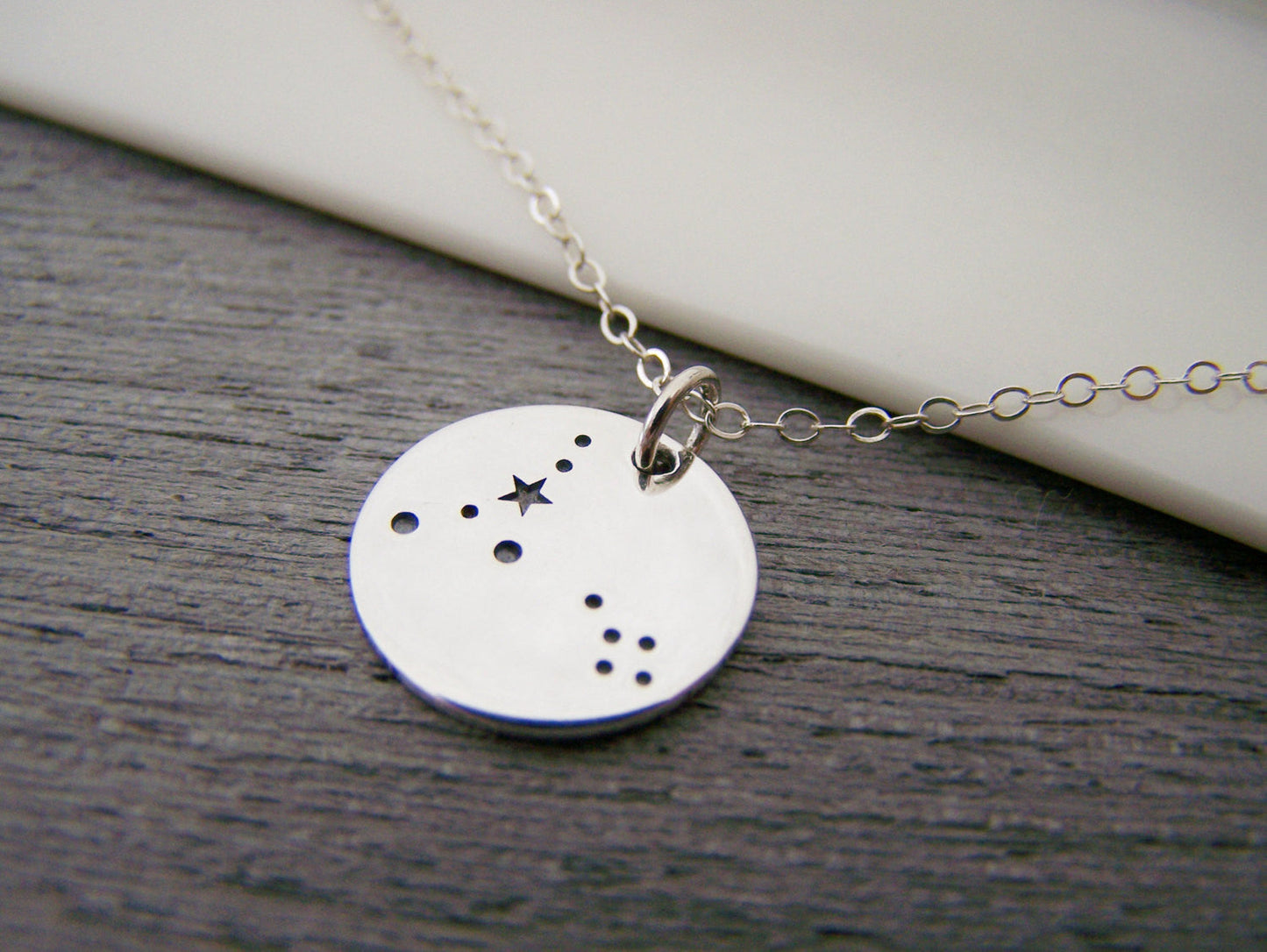 Pisces Zodiac Necklace – Sterling Silver Constellation Pendant on 18” Chain, Astrology Jewelry Gift