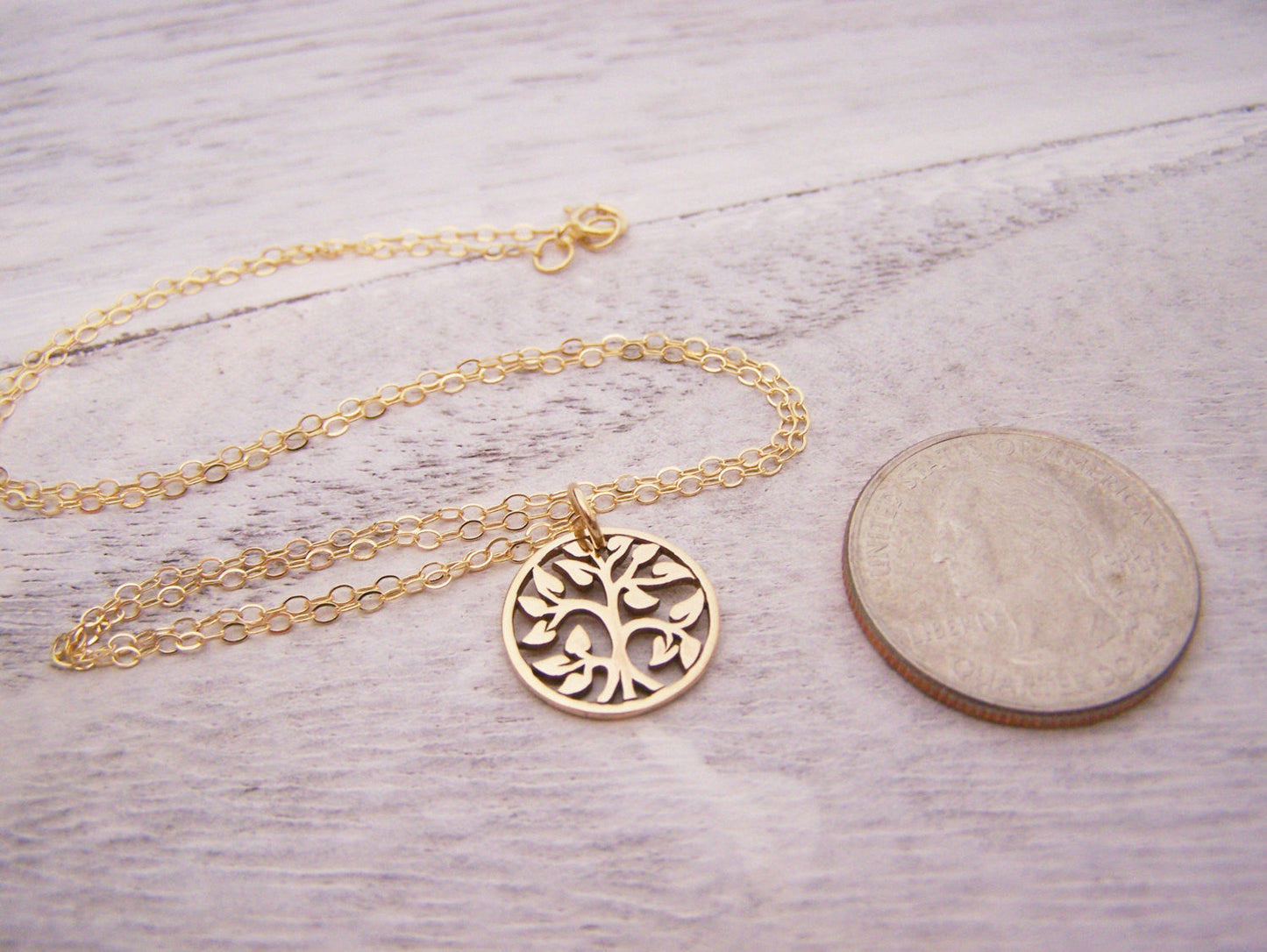 Tree of Life Necklace – Bronze Pendant on 18" Gold Filled Chain