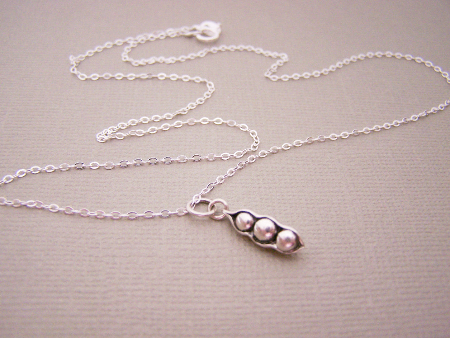 Sterling Silver Three Peas in a Pod Necklace