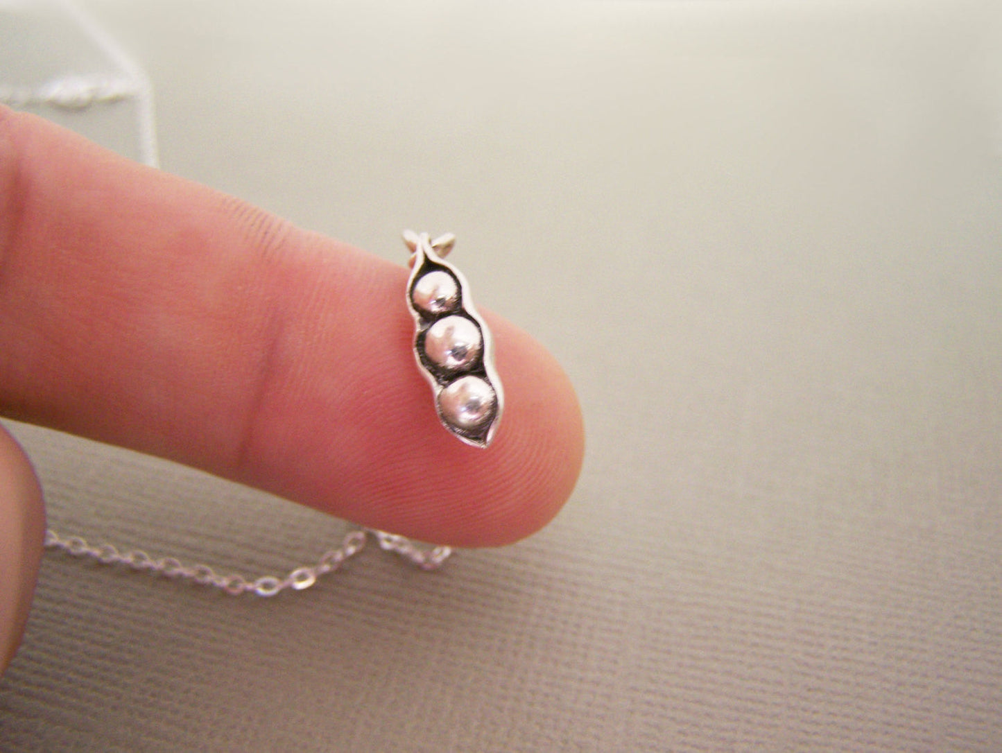 Sterling Silver Three Peas in a Pod Necklace