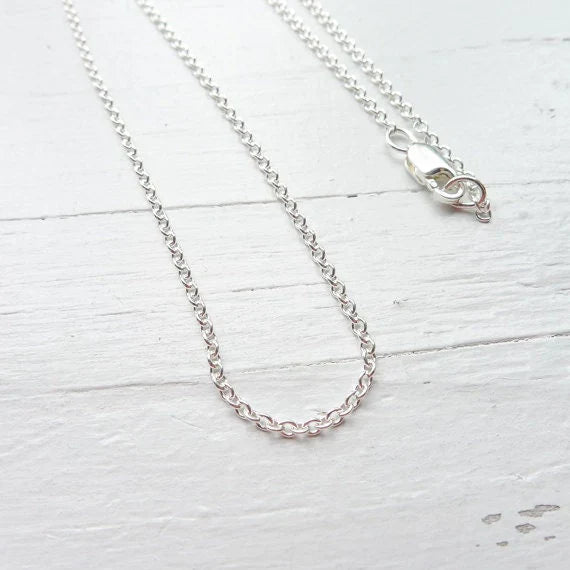 Sterling Silver Cable Chain Necklace 2.3mm | Lobster Clasp | Custom Length Minimal Chain