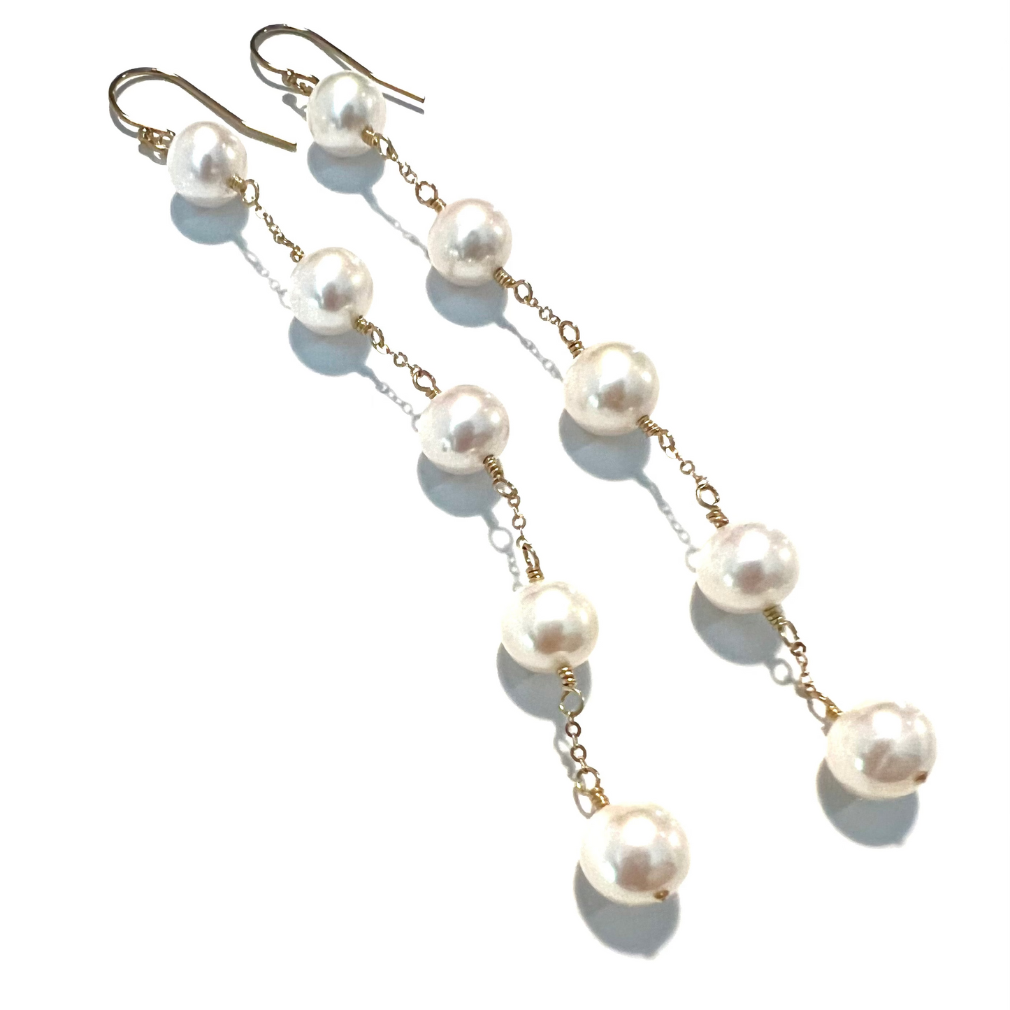 3, 4 or 5 Pearl spacer earrings