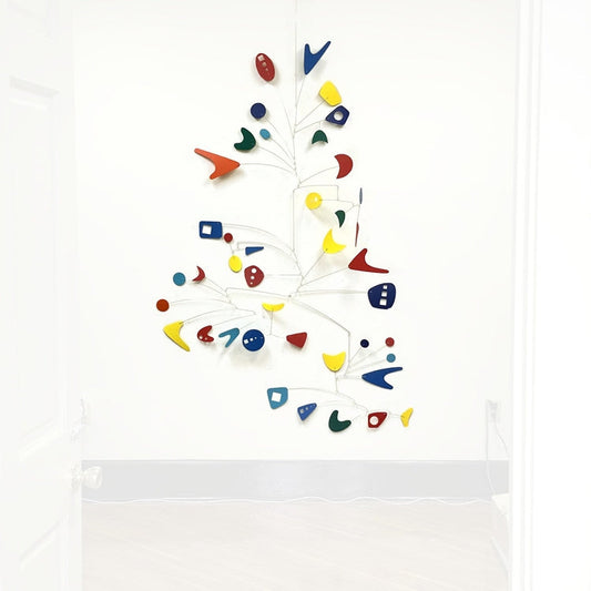 Retro Deco Mobile Large Hanging Kinetic Sculpture Rainbow 8ft x 4ft