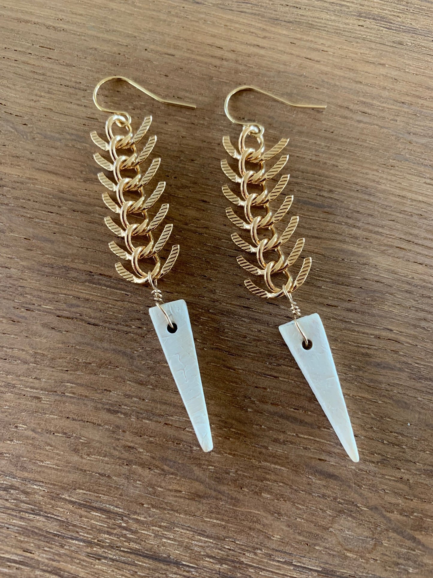 Black/White Spike Zipper earrings