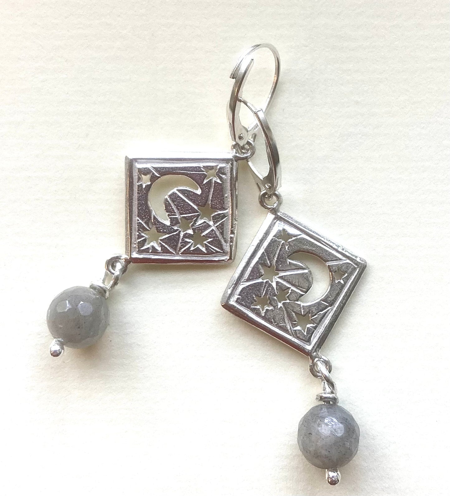 Moon and Star Drop earrings