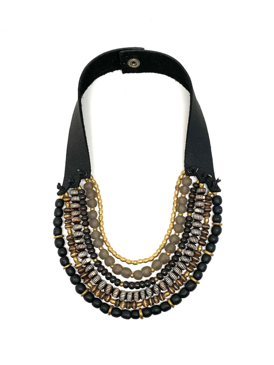 6 Strand Necklace • Raven
