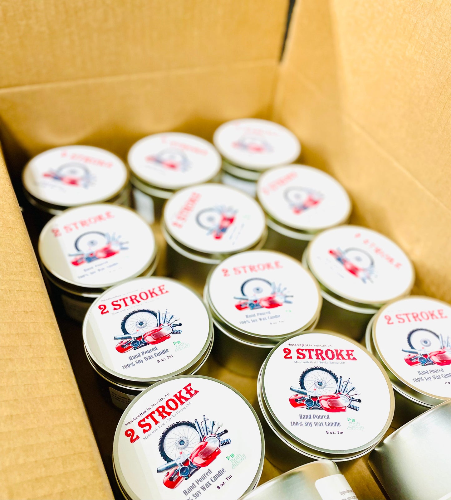 2 Stroke Engine Candle - Choose Size & Type in drop down menu