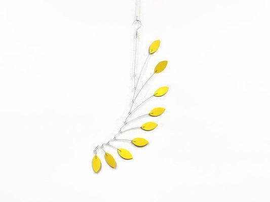 Yellow Mobile for the Minimalist or Modern Home Leaf Wave Leaves