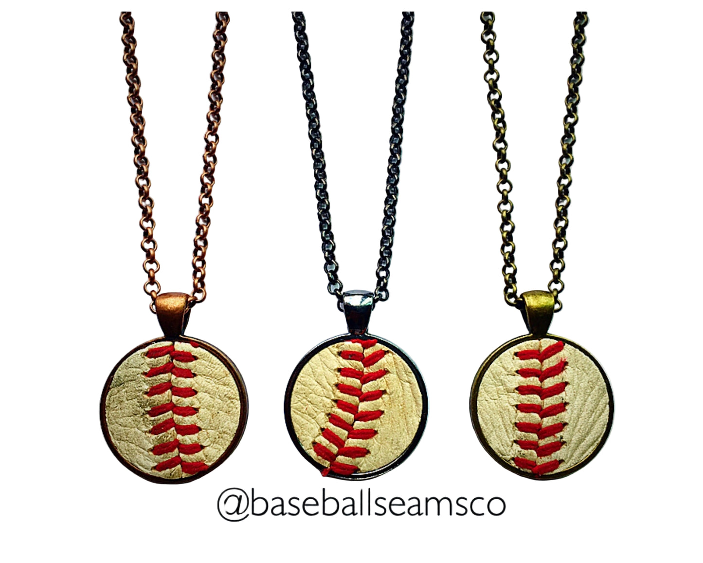 Baseball Seam Pendant Necklace