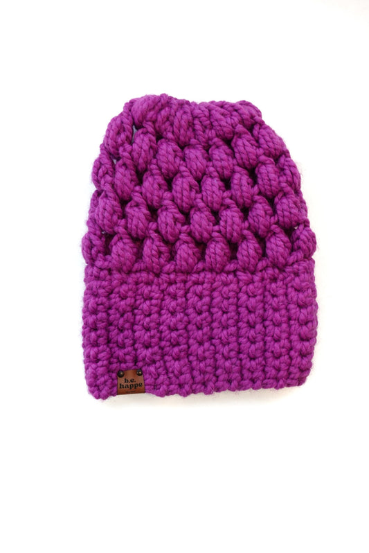 Crochet Slouch Hat | Lollipop Purple Slouchy  Beanie