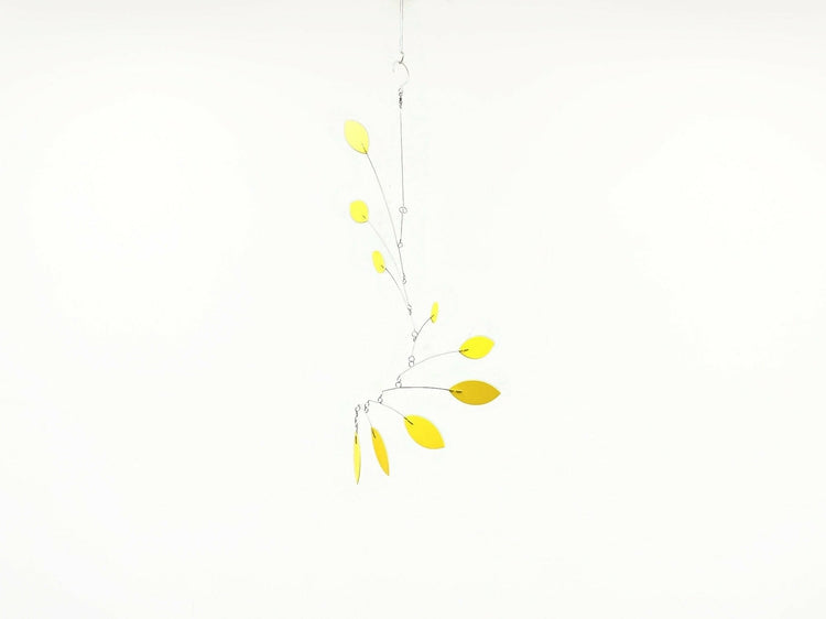 Yellow Mobile for the Minimalist or Modern Home Leaf Wave Leaves